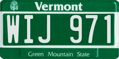 VT license plate WIJ971
