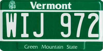 VT license plate WIJ972