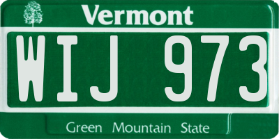 VT license plate WIJ973