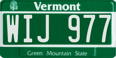 VT license plate WIJ977