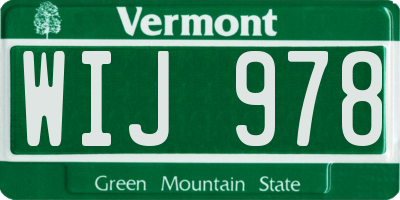 VT license plate WIJ978