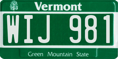 VT license plate WIJ981