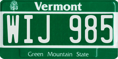 VT license plate WIJ985