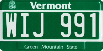 VT license plate WIJ991