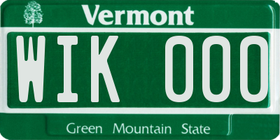 VT license plate WIK000
