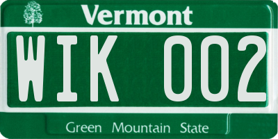 VT license plate WIK002