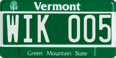 VT license plate WIK005