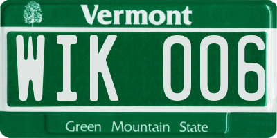 VT license plate WIK006