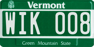 VT license plate WIK008