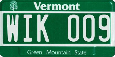 VT license plate WIK009