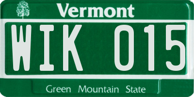 VT license plate WIK015
