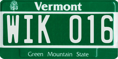 VT license plate WIK016