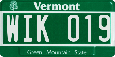 VT license plate WIK019