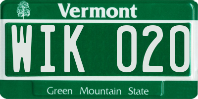 VT license plate WIK020