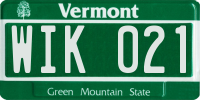VT license plate WIK021