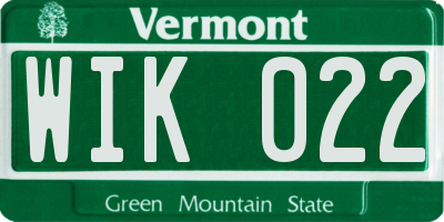 VT license plate WIK022