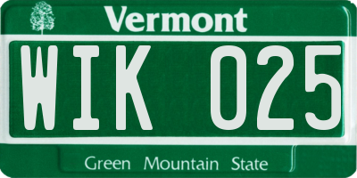 VT license plate WIK025