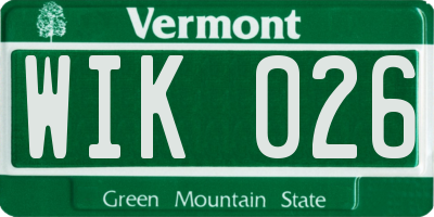 VT license plate WIK026