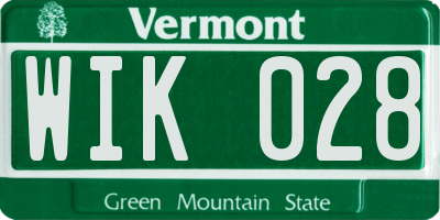 VT license plate WIK028