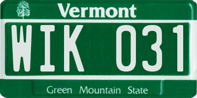 VT license plate WIK031