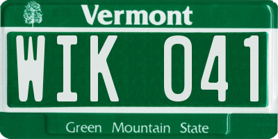 VT license plate WIK041