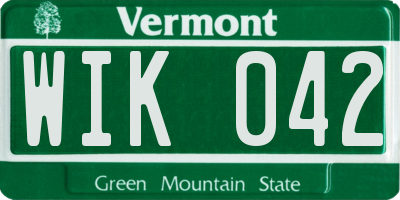 VT license plate WIK042