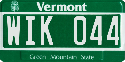VT license plate WIK044