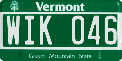 VT license plate WIK046