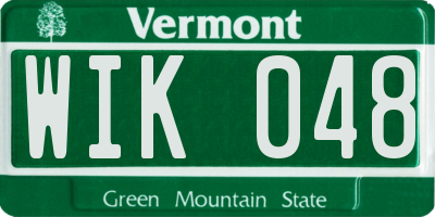 VT license plate WIK048