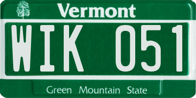 VT license plate WIK051