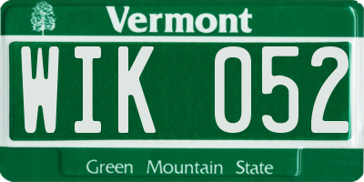 VT license plate WIK052