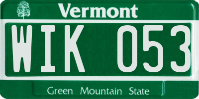 VT license plate WIK053