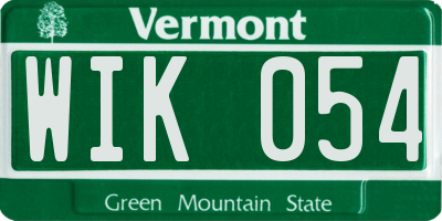 VT license plate WIK054