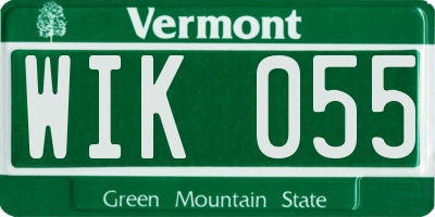 VT license plate WIK055