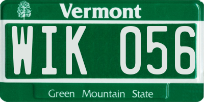 VT license plate WIK056