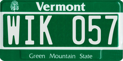 VT license plate WIK057