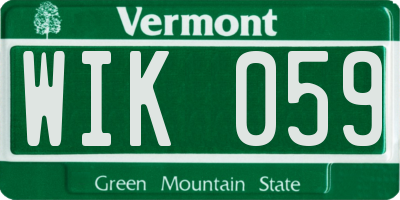 VT license plate WIK059