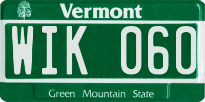 VT license plate WIK060