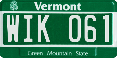 VT license plate WIK061