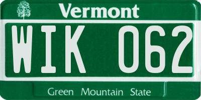 VT license plate WIK062