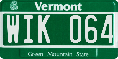 VT license plate WIK064
