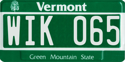VT license plate WIK065