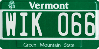 VT license plate WIK066