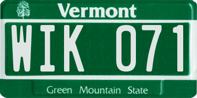 VT license plate WIK071