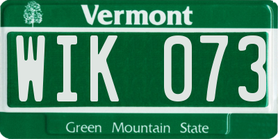VT license plate WIK073