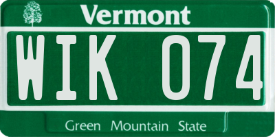 VT license plate WIK074