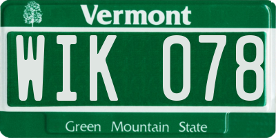 VT license plate WIK078