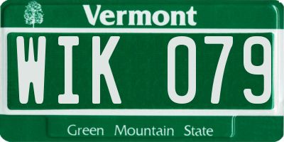 VT license plate WIK079