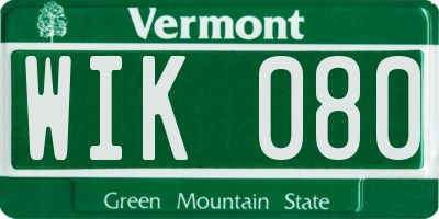 VT license plate WIK080