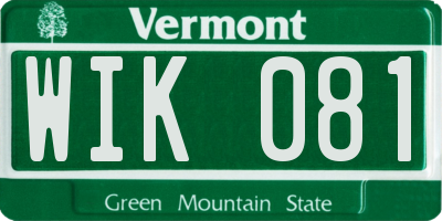 VT license plate WIK081